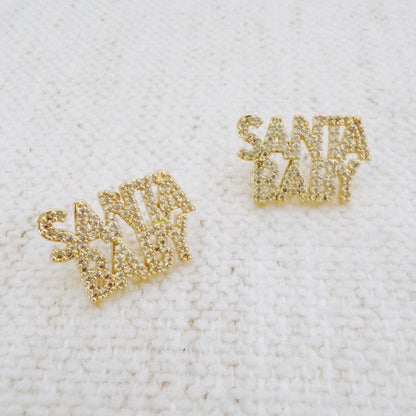 As Shown One Size Holiday Santa Baby Statement Stud Earrings | Trendy Earrings Outfit Idea for Women by Ro + Ivy | Elevated Basics, Modern Comfort & Style