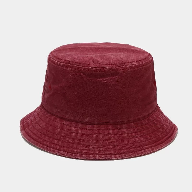 Distressed Bucket Hats - Berry