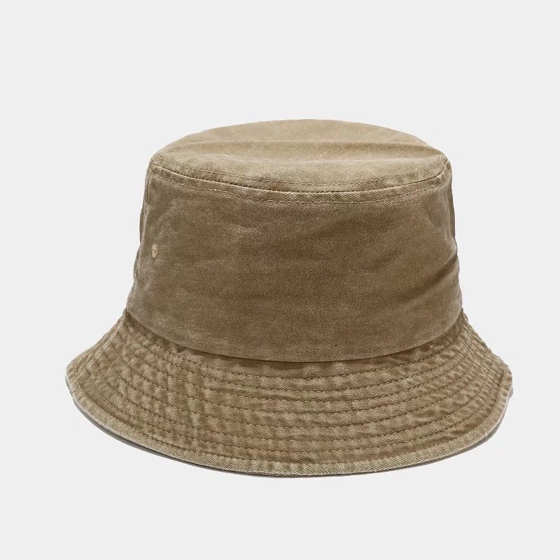 Distressed Bucket Hats - Khaki
