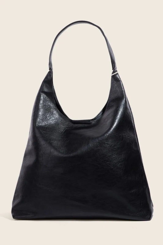 Faux Leather Hobo Bag – BK One Size outfit idea for women | Ro + Ivy