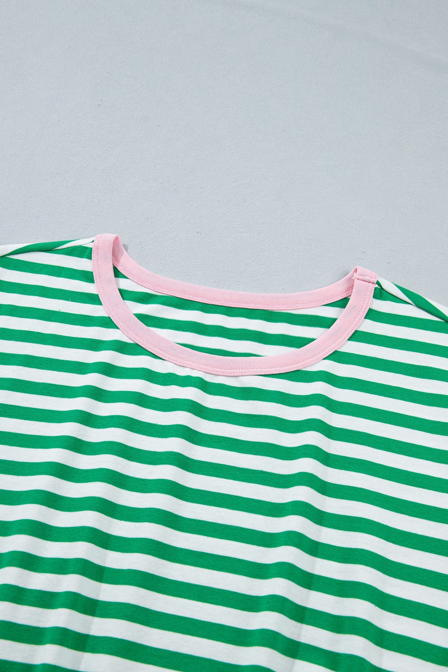 Striped Contrast Trim Tie Waist Coastal Mini Dress — Soft Stretch Everyday Style - Dresses/T Shirt Dresses