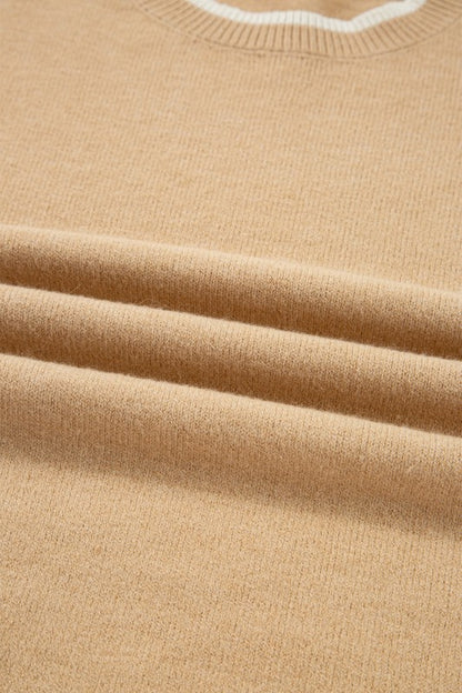 Leopard Bow Cuff Contrast Trim Sweater | Trendy Sweaters Outfit Idea for Women by Ro + Ivy | Elevated Basics, Modern Comfort & Style