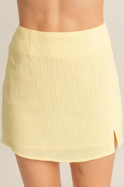 Ruched Bra Top and Mini Skirt Set – outfit idea for women | Ro + Ivy