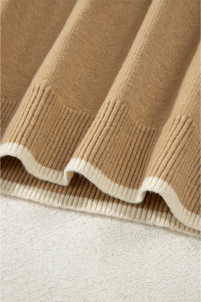 Leopard Bow Cuff Contrast Trim Sweater | Trendy Sweaters Outfit Idea for Women by Ro + Ivy | Elevated Basics, Modern Comfort & Style