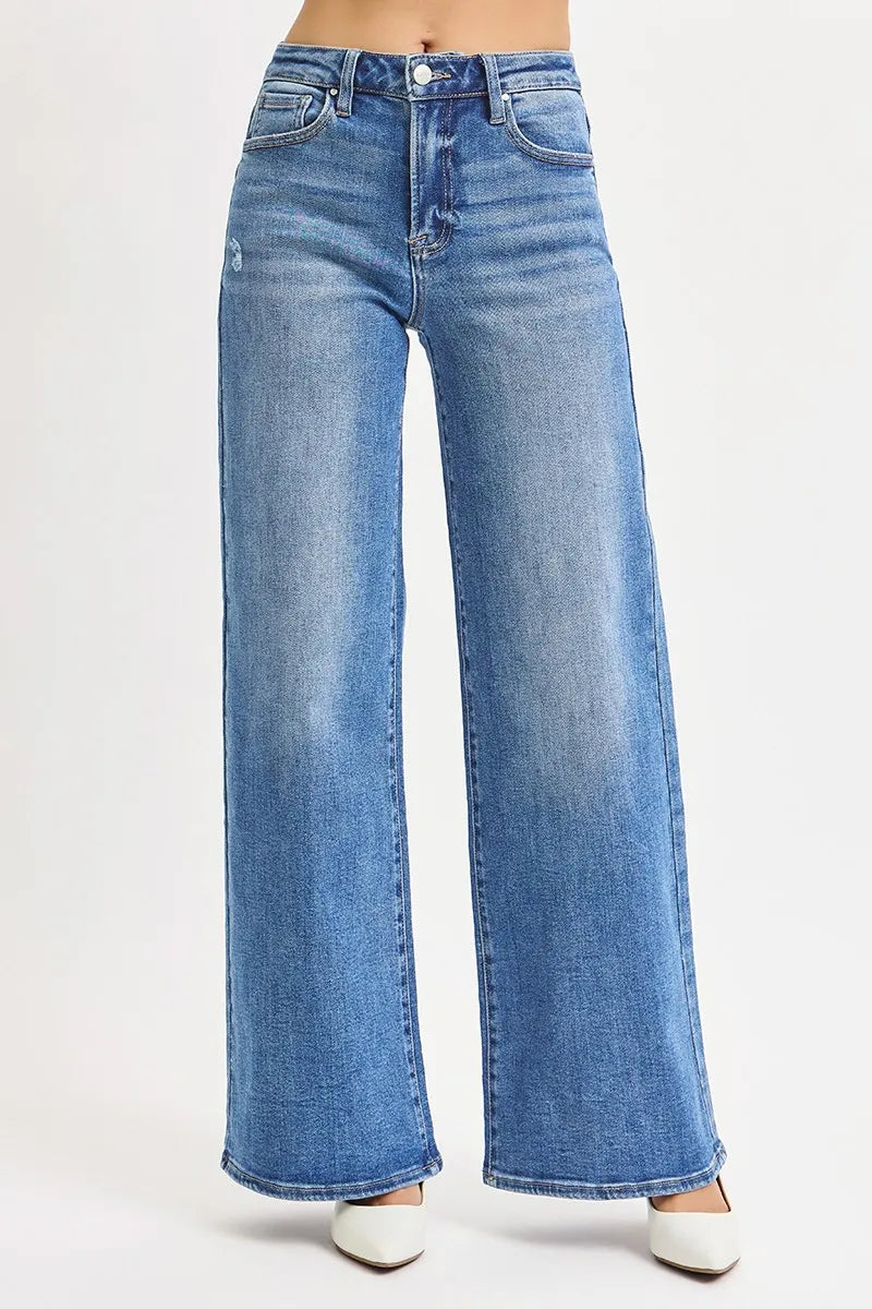 High Rise Wide Leg Jeans - Jeans