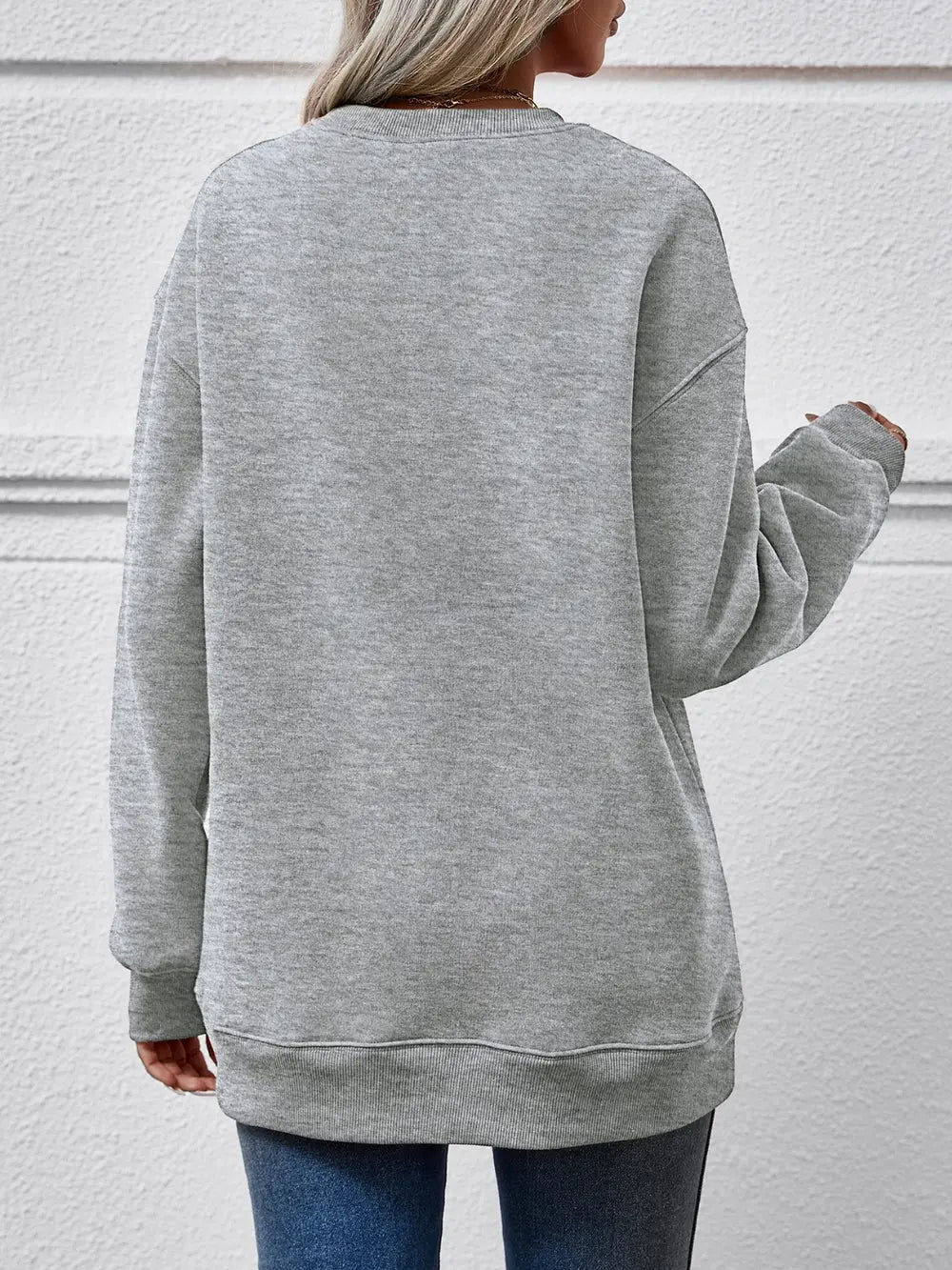 Faceless Gnomes Graphic Drop-Shoulder Sweatshirt