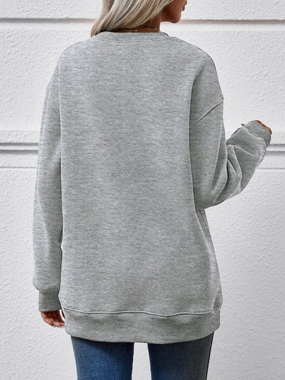 Faceless Gnomes Graphic Drop-Shoulder Sweatshirt