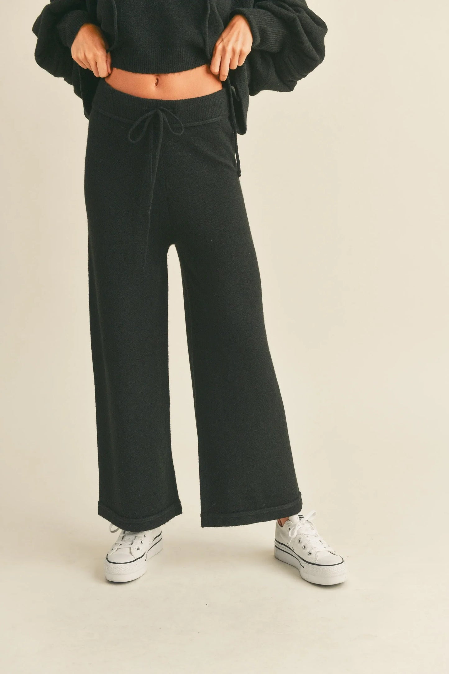 Cozy Sweater Pants - Black Pants
