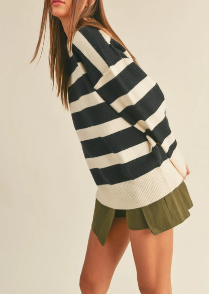Cozy Stripe Sweater - Sweaters