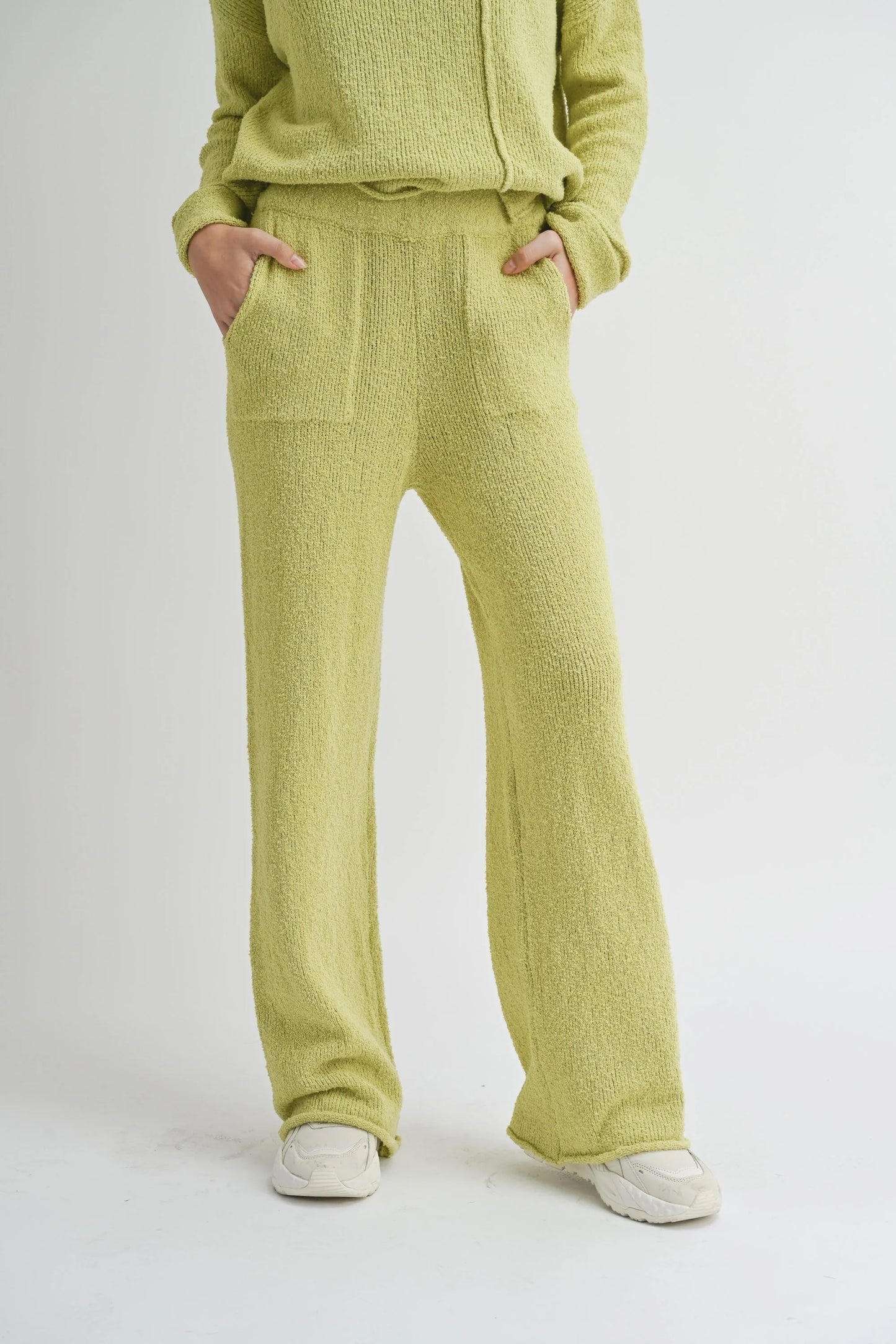 Relaxed Knit Sweater Pants Lemon
