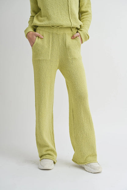 Relaxed Knit Sweater Pants Lemon
