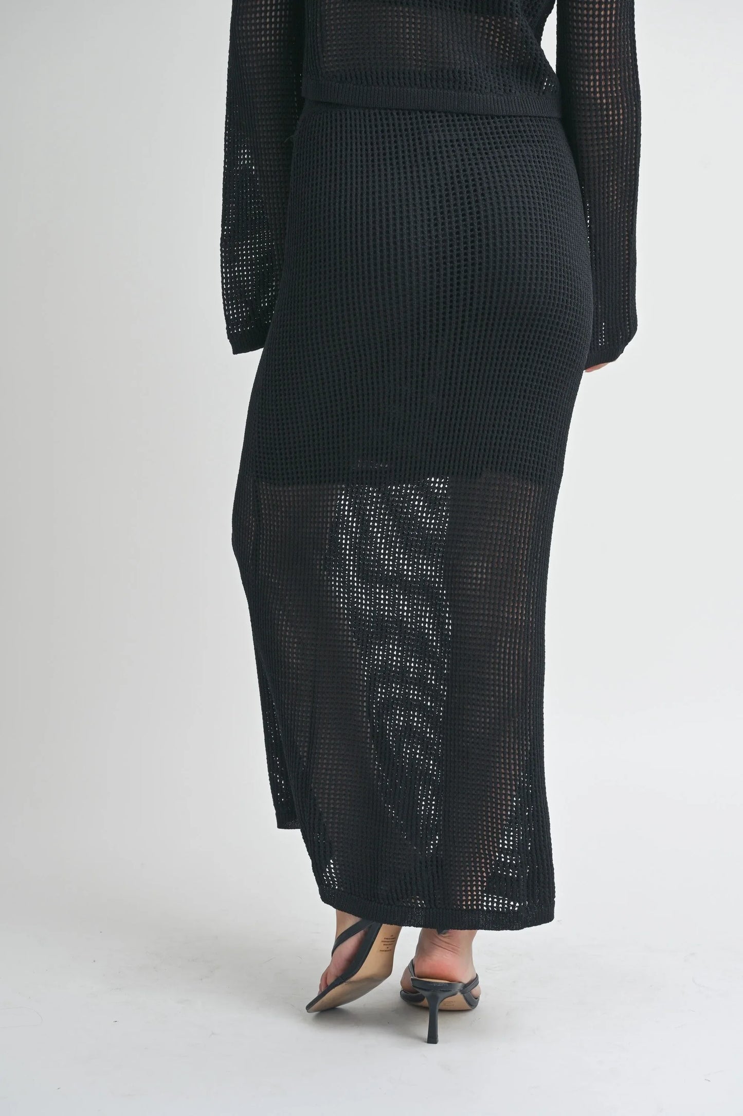 Crochet Knit Lined Maxi Skirt — Delicate Open Weave Cute Sexy Everyday Style - Skirts
