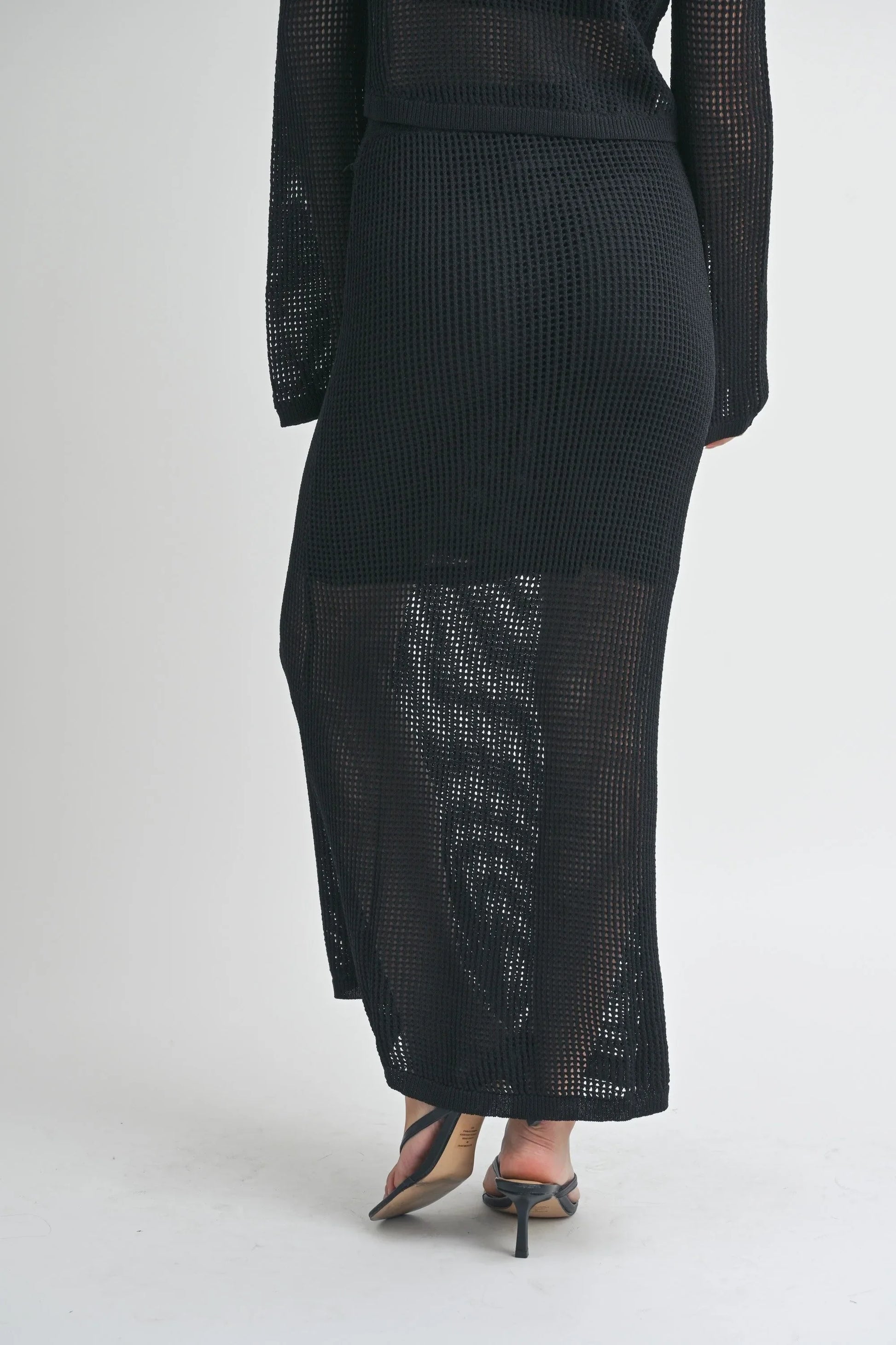 Crochet Knit Lined Maxi Skirt — Delicate Open Weave Cute Sexy Everyday Style - Skirts