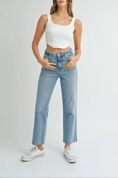 Square Neckline Sleeveless Knit Bustier Crop Tank Top — Style Comfort Blend Everyday Style - Crop Tops