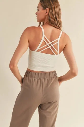 Ribbed Seamless Compressive Tank Top — Flattering Supportive Functional Everyday Athleisure Style - Tank Tops