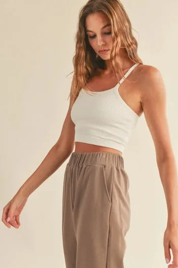 Ribbed Seamless Compressive Tank Top — Flattering Supportive Functional Everyday Athleisure Style - Tank Tops