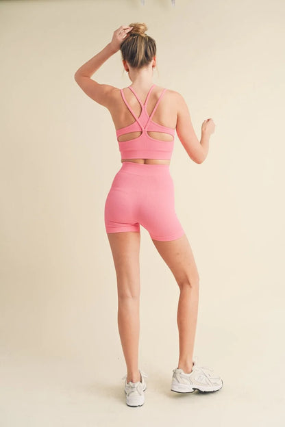 Seamless Tank Top And Shorts Set - Activewear