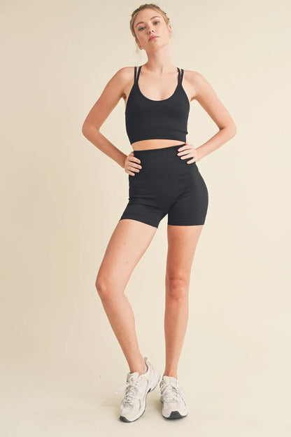 Seamless Tank Top And Shorts Set - Activewear