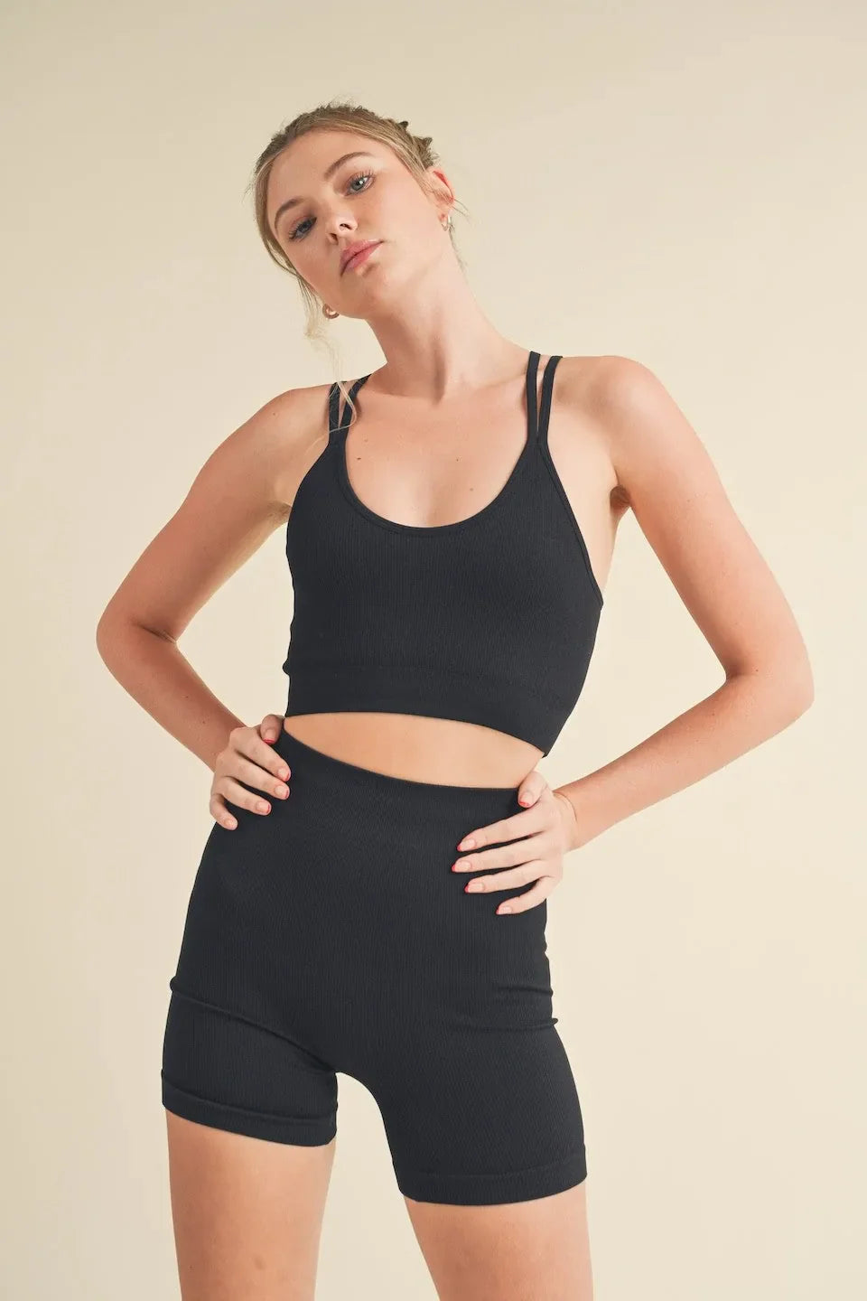 Seamless Tank Top And Shorts Set - Activewear