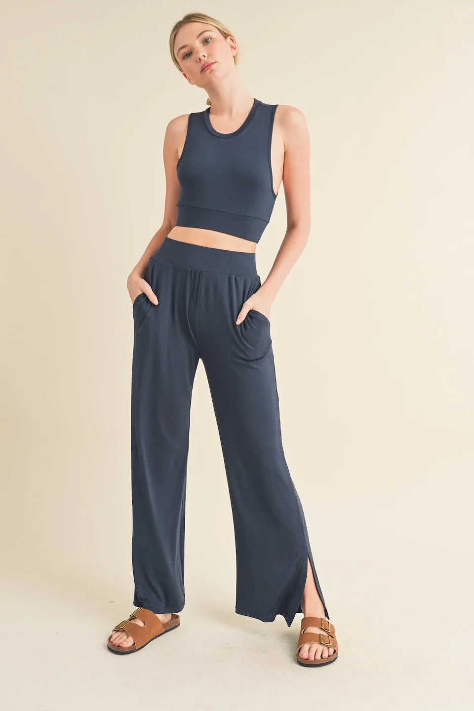 Lounge Tank Top & Wide Leg Set - Activewear