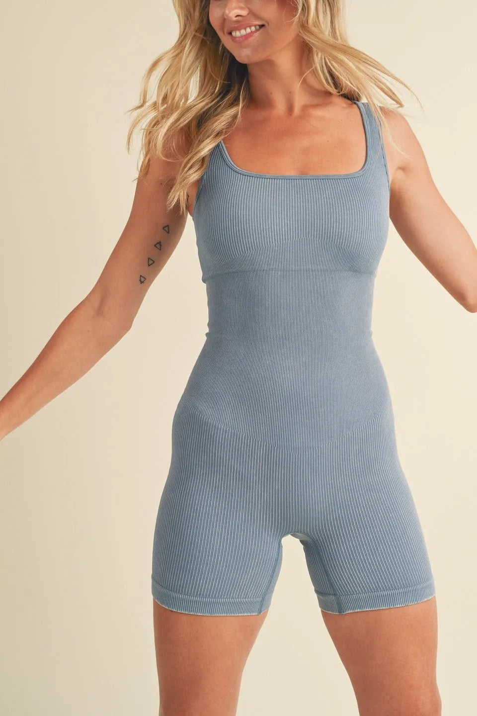Basic Ribbed Romper - Activewear
