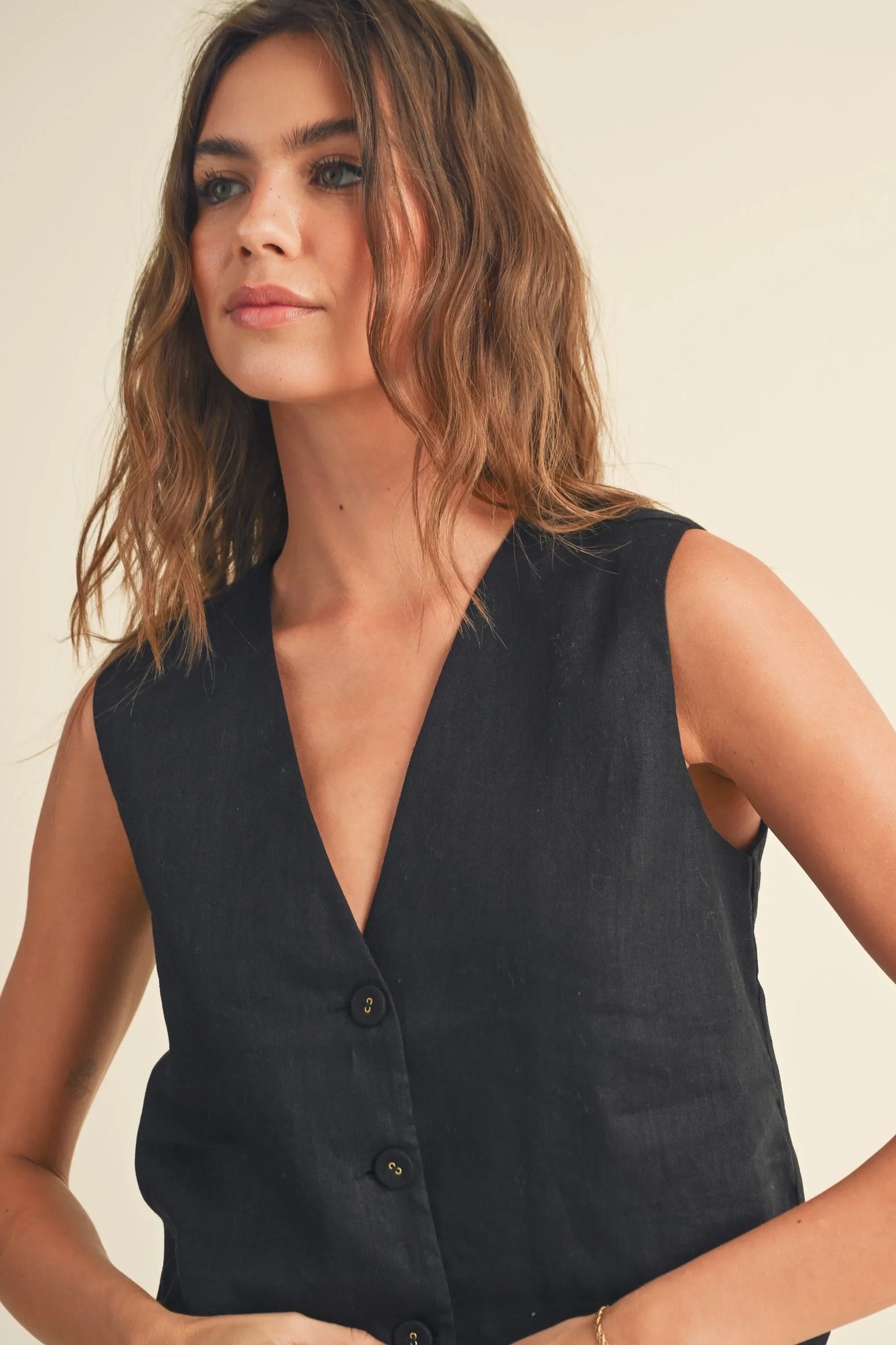 Linen Summer Vest — 100% Linen Sophisticated Warm-Weather Lightweight Layering Style - Knit Vests