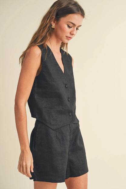 Linen Summer Vest — 100% Linen Sophisticated Warm-Weather Lightweight Layering Style - Knit Vests