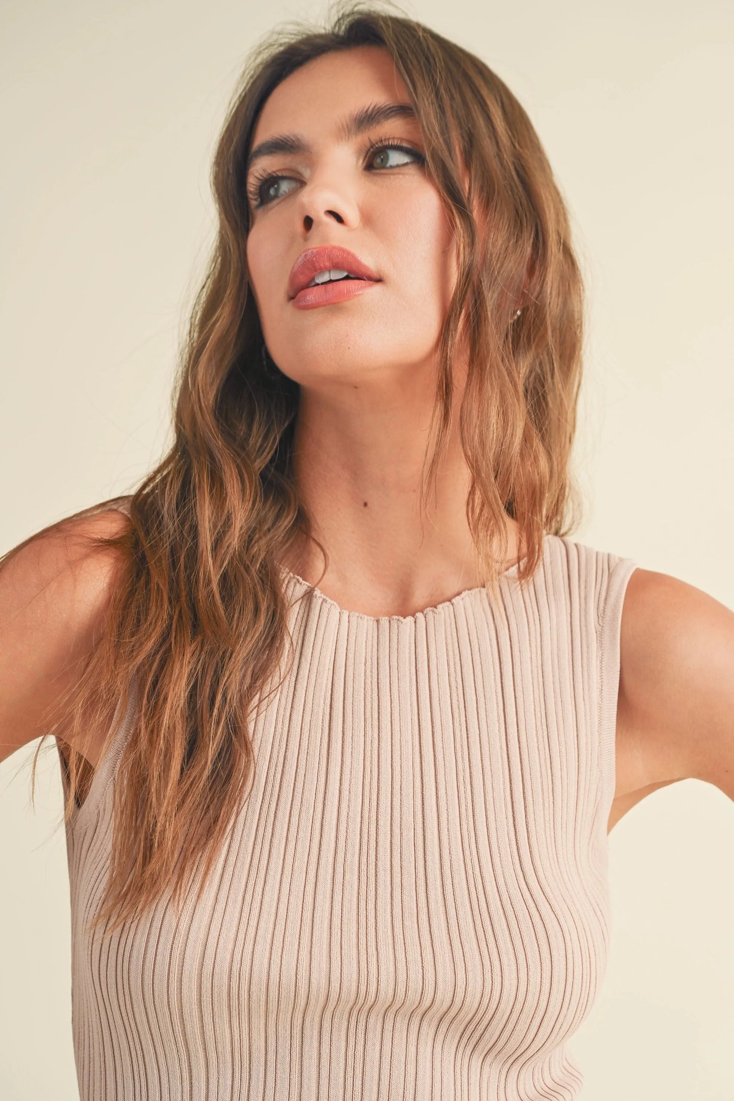 Sleeveless High-Quality Viscose Knitted Top — Cozy Comfortable Polished Everyday Style - Tops