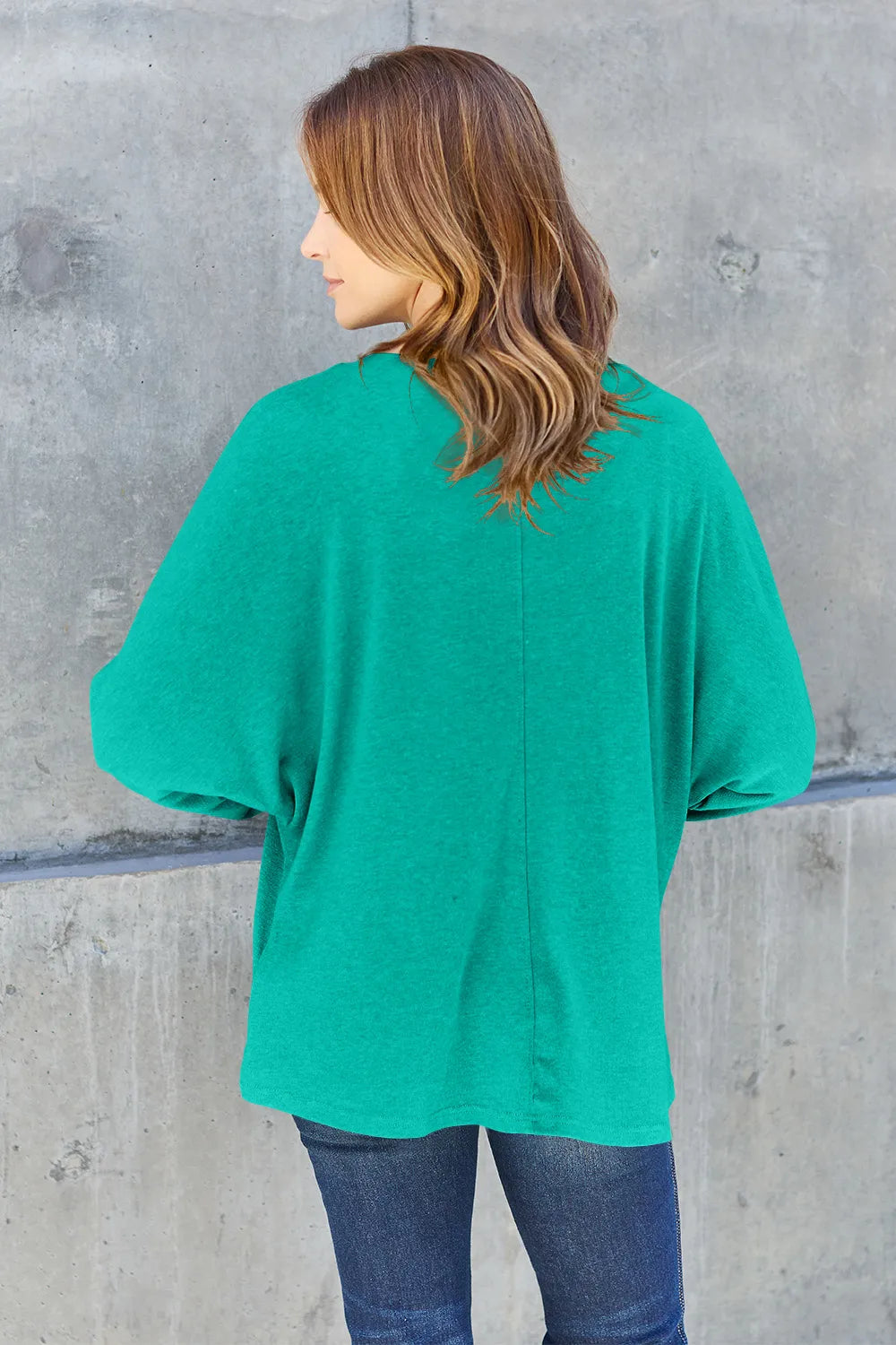 Relaxed Long Sleeve Round Neck Top