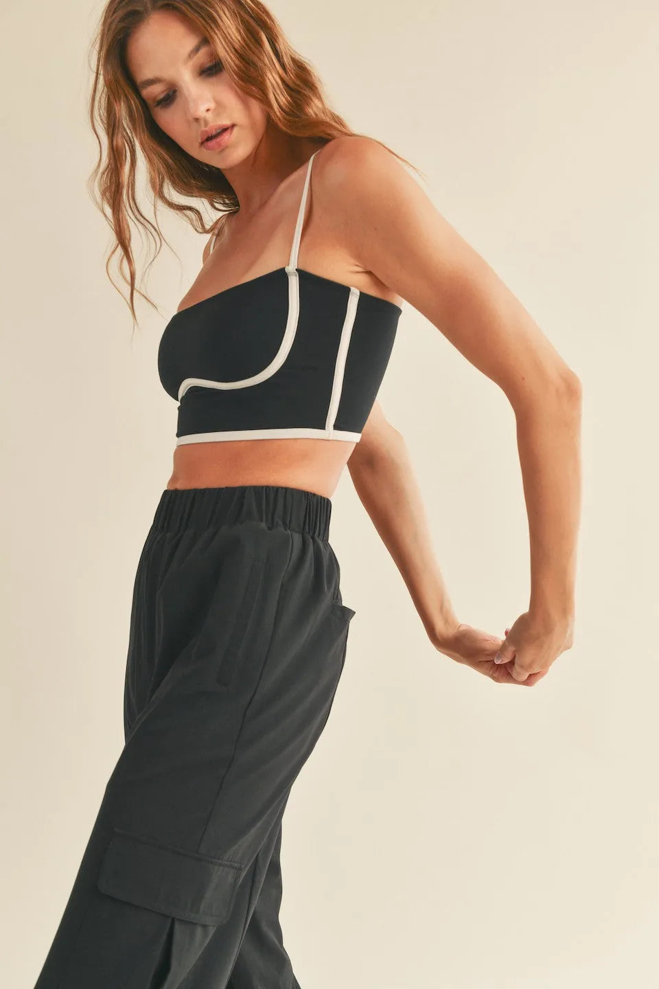 Streamlined Bra Tank Top - Black Activewear