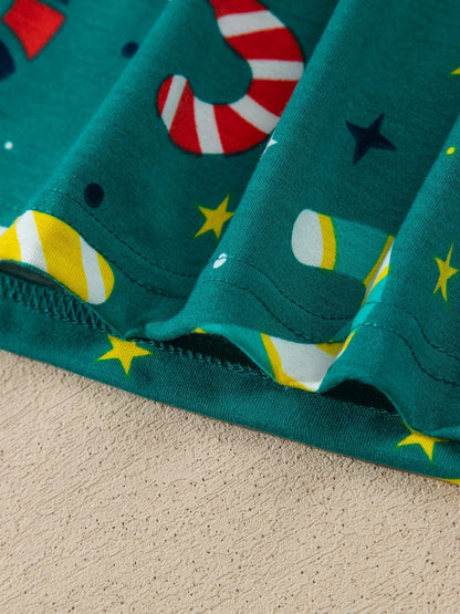Abstract Candy Cane Print Two-Piece Lounge Set