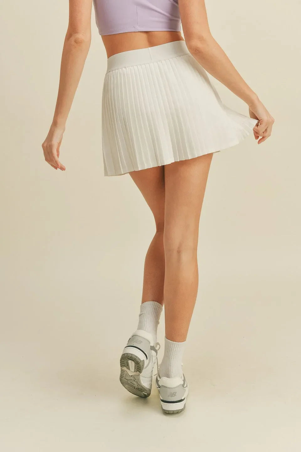 Pleated Tennis Wrap Skirt - White Mini Skirts