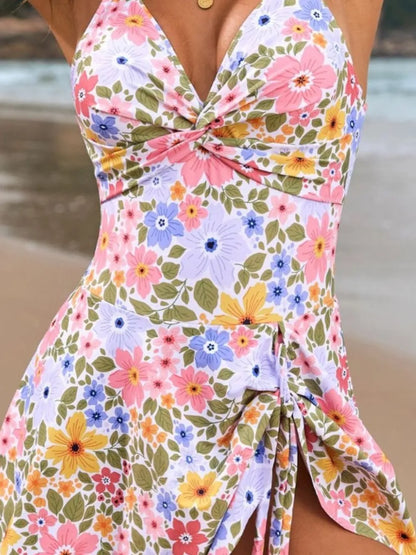 Women's Twisted Front Crisscross One Piece Swimwear - One-Piece Swimsuits