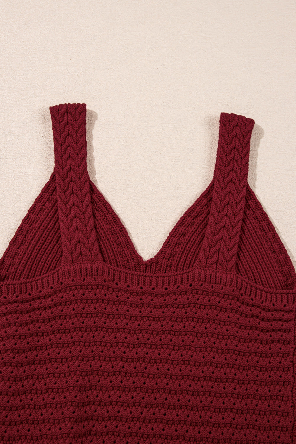 Pointelle Slim Fit Sweater Tank — Sexy Open Knit Everyday Wardrobe Style -
