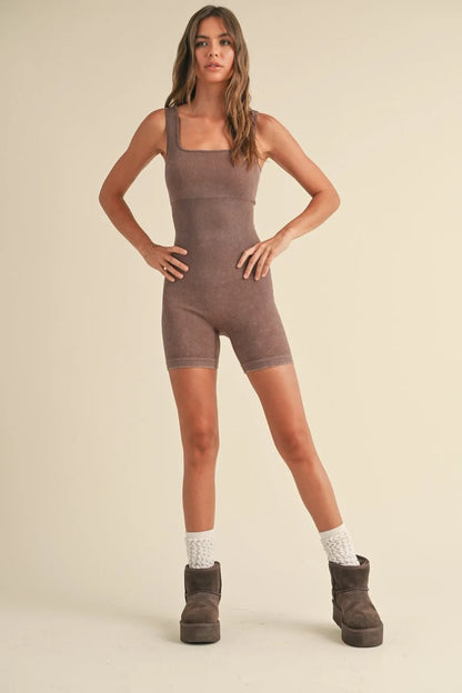 Basic Ribbed Romper - Activewear