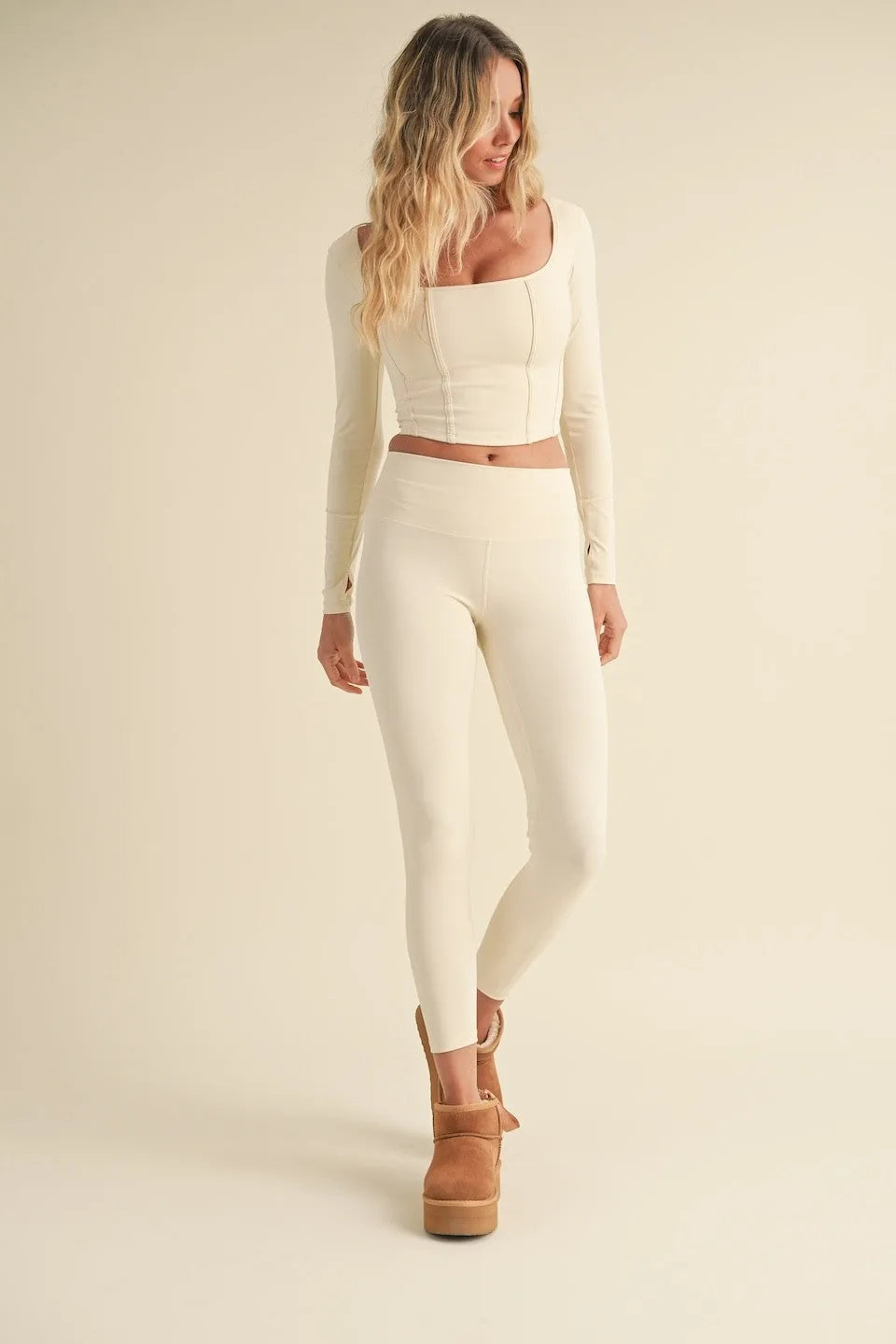 Long Sleeve Structured Corset Crop Top — Figure-Enhancing Bold Statement Elevated Style - Crop Tops