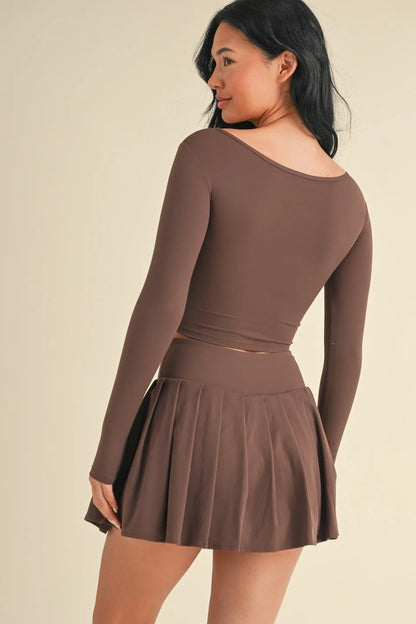 Long Sleeve Structured Corset Crop Top — Figure-Enhancing Bold Statement Elevated Style - Crop Tops