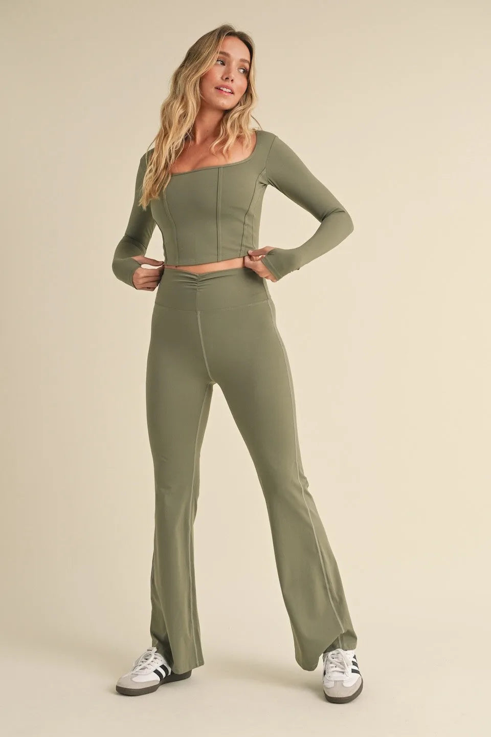 Long Sleeve Structured Corset Crop Top — Figure-Enhancing Bold Statement Elevated Style - Crop Tops