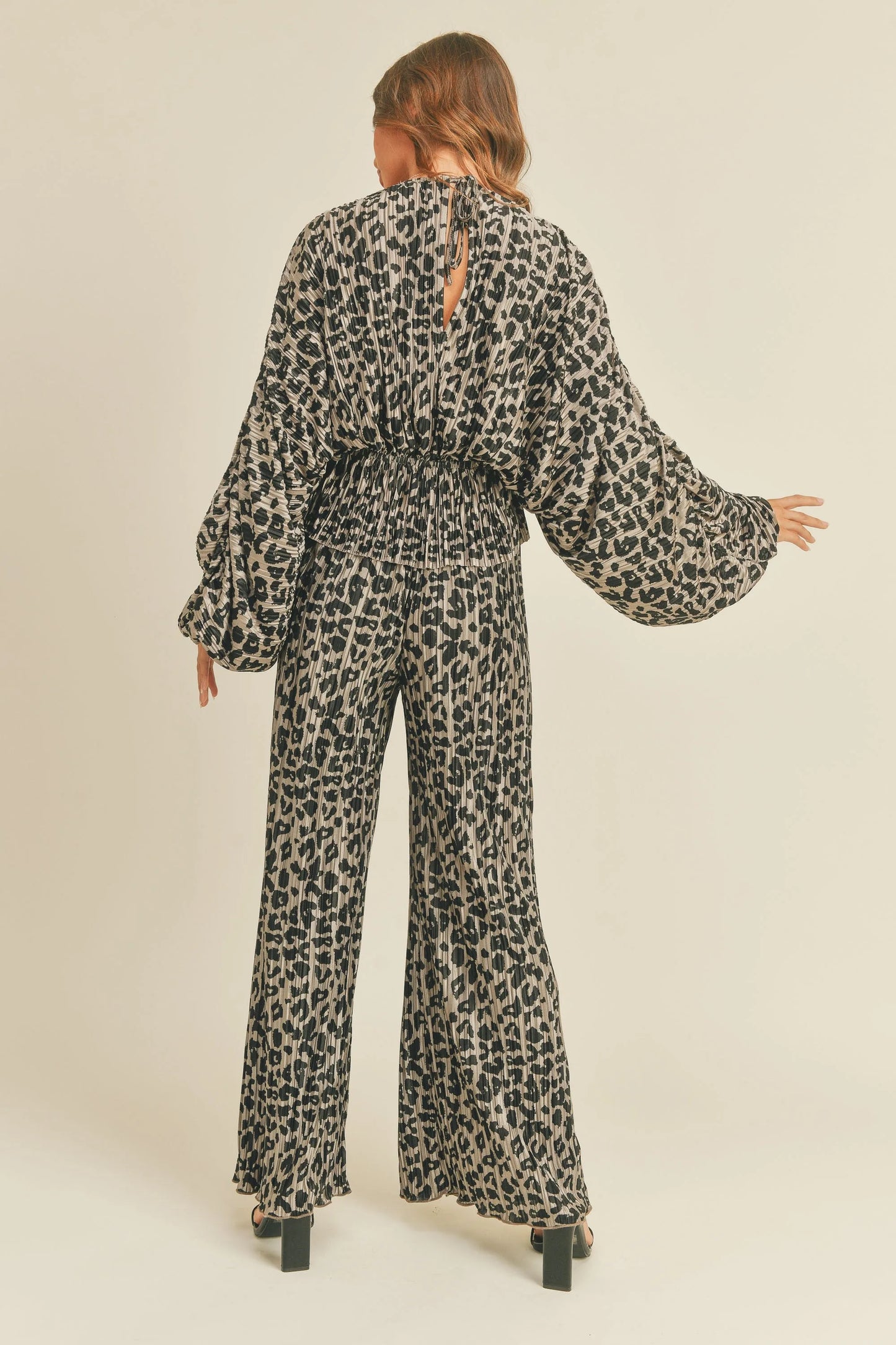 Leopard Print High-Waist Wide-Leg Trousers — Bold Confident Flowy Statement Style - Pants