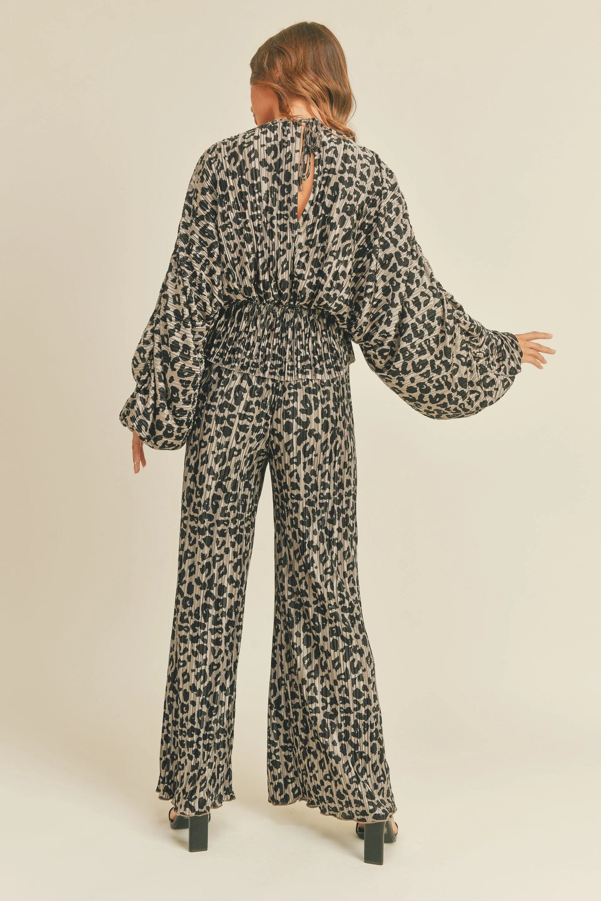 Leopard Print High-Waist Wide-Leg Trousers — Bold Confident Flowy Statement Style - Pants