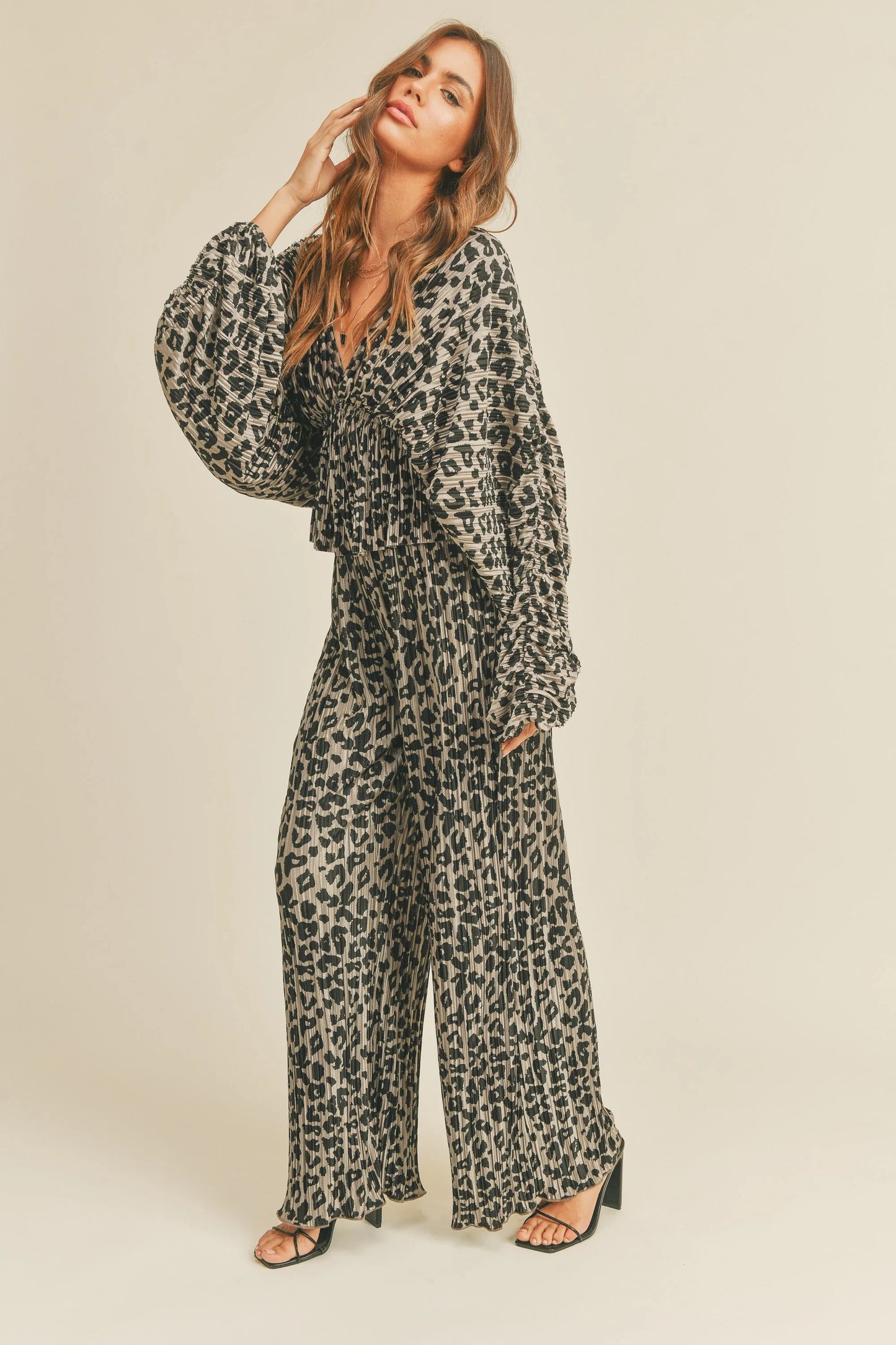 Leopard Print High-Waist Wide-Leg Trousers — Bold Confident Flowy Statement Style - Pants