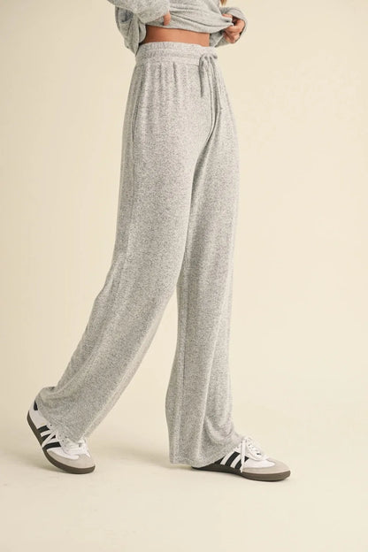 Soft Brushed Cozy Elastic Waist Lounge Pants — Ultimate Comfort Relaxed Everyday Style - Loungewear Pants