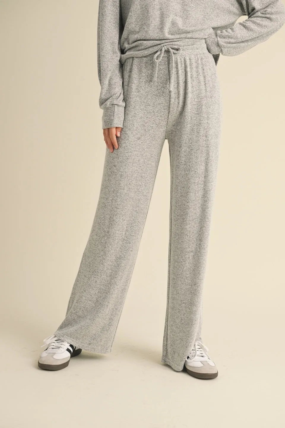 Soft Brushed Cozy Elastic Waist Lounge Pants — Ultimate Comfort Relaxed Everyday Style - Grey Loungewear Pants