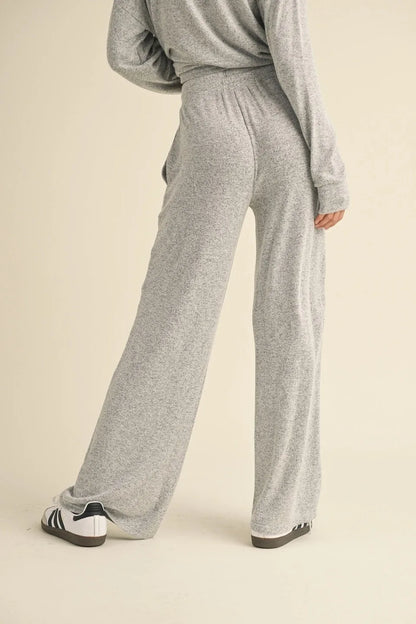Soft Brushed Cozy Elastic Waist Lounge Pants — Ultimate Comfort Relaxed Everyday Style - Loungewear Pants