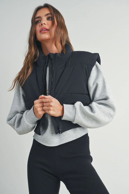 Puffer Cropped Zip-Up Vest