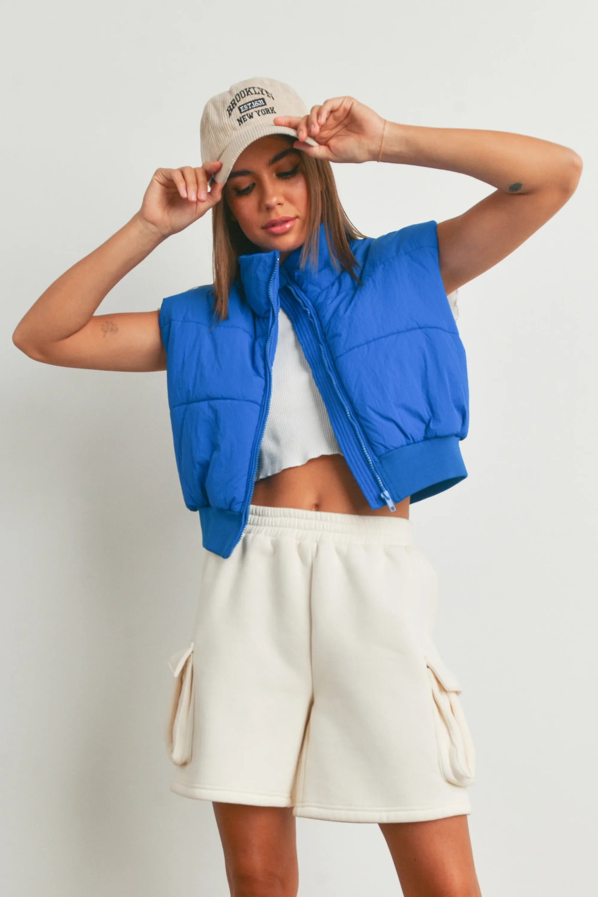Puffer Cropped Zip-Up Vest