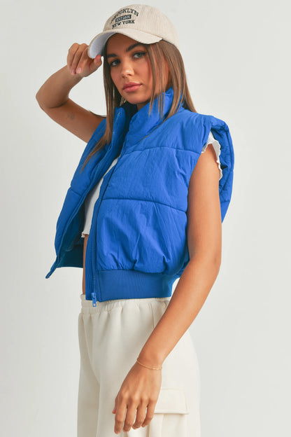 Puffer Cropped Zip-Up Vest