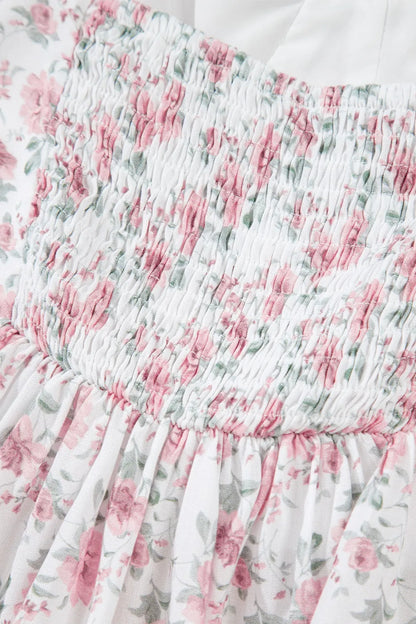 Floral Peplum Flutter Sleeves Tank Top - Tank Tops