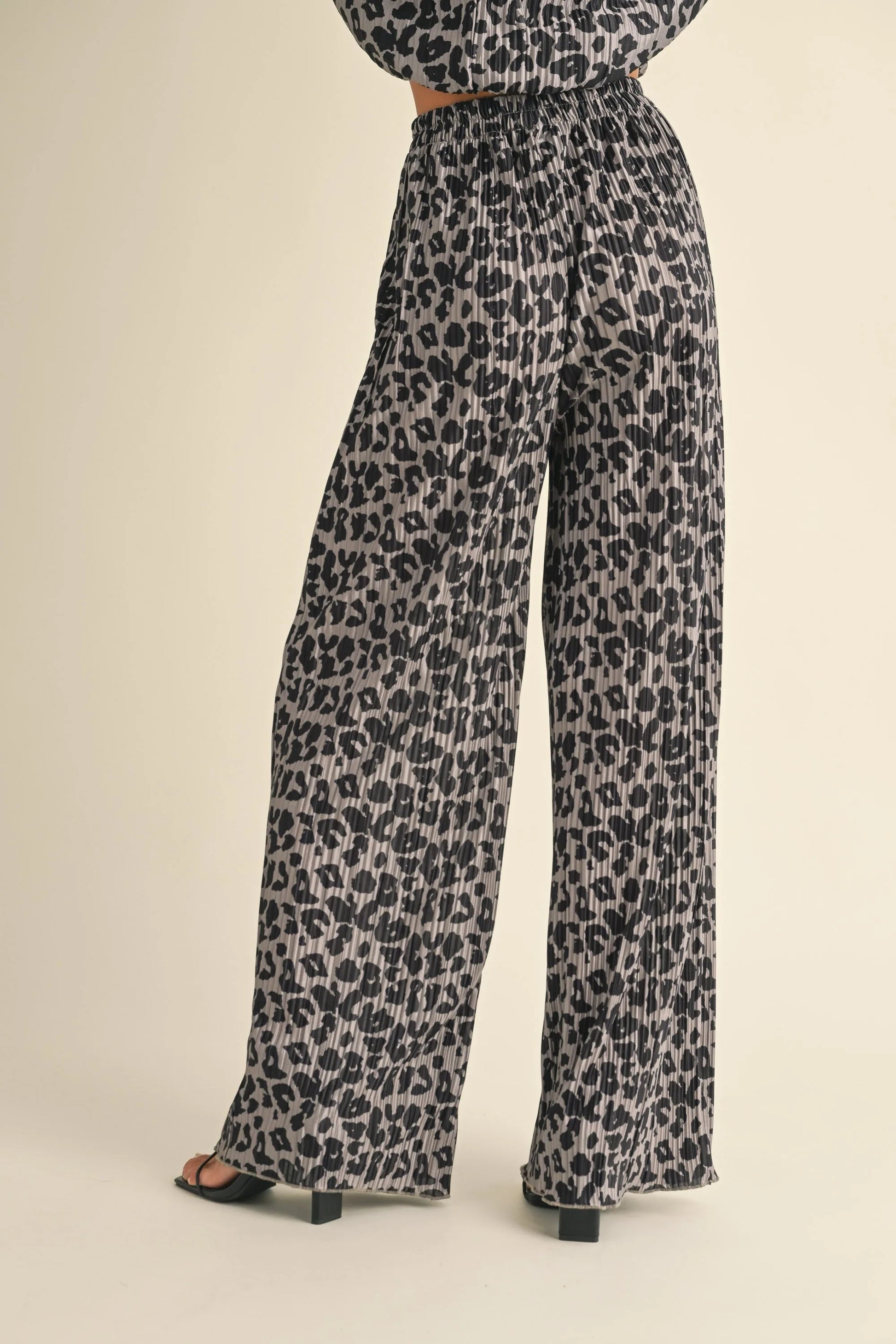 Leopard Print High-Waist Wide-Leg Trousers — Bold Confident Flowy Statement Style - Pants