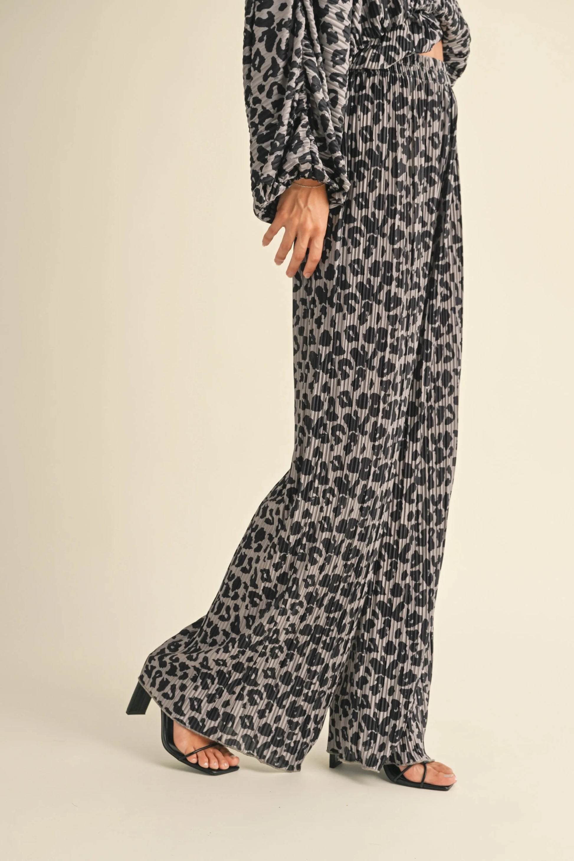 Leopard Print High-Waist Wide-Leg Trousers — Bold Confident Flowy Statement Style - Pants